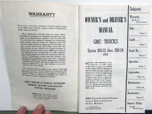 1952 GMC Truck Owners Manual Care & Op Series 100-22 Thru 350-24 Repro