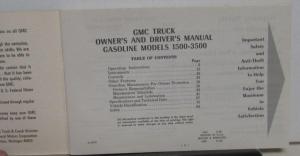1969 GMC Truck Owners Manual Care & Op Gasoline Models 1500-3500 Pickup