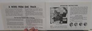 1969 GMC Truck Owners Manual Care & Op Gasoline Models 1500-3500 Pickup