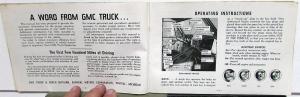 1969 GMC Truck Owners Manual Care & Op Gasoline Models 1500-3500 Pickup