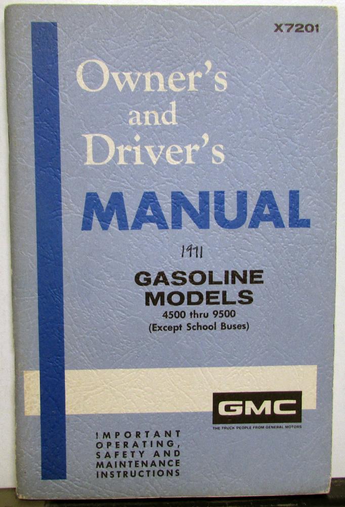 1972 GMC Truck Owners Manual Care & Op Instructions Gasoline Models 4500-9500