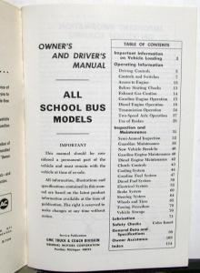1972 GMC Truck Owners Manual Care & Op Instructions School Bus Gas & Diesel