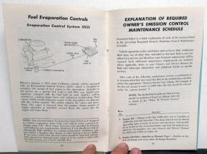 1973 GMC Truck Emission Control Maintenance & Warranty Info Gas Models 4500-9500