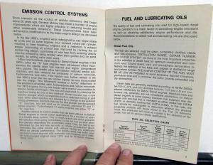 1973 GMC Truck Emissions Maintenance & Warranty Info Detroit Diesel Engines Bus