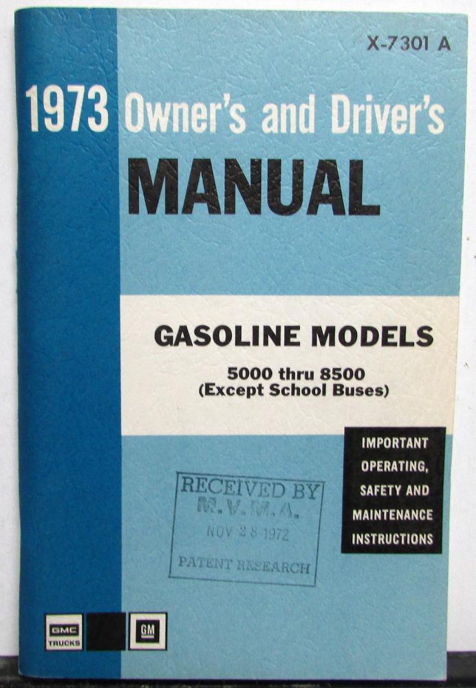 1973 GMC Truck Owners Manual Care & Op Instructions Gasoline Models 5000-8500