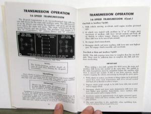1973 GMC Truck Owners Manual Care & Op Instructions All Diesel Models