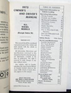 1975 GMC Truck Owners Manual Care & Op Instructions All Diesel Models