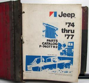 1974 Thru 1977 Jeep Dealer Parts Catalog Book Wagoneer Cherokee CJ Universal