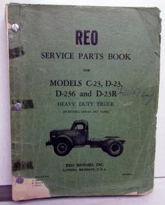 1949 REO Truck Dealer Parts Book Models C-D 23 D 236 D 23R Heavy Duty Orig