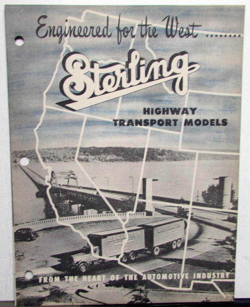 1949 Sterling Truck Dealer Sales Brochure Highway Transport Models Orig