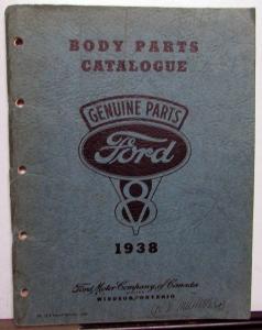 1938 Ford Canadian Dealer Body Parts Catalog Book Original Car Commercial Truck