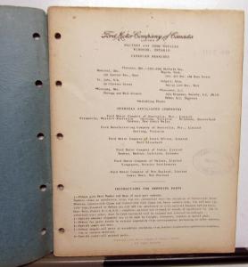 1938 Ford Canadian Dealer Body Parts Catalog Book Original Car Commercial Truck