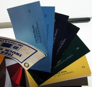 1984 GMC Truck Dealer Salesmens Pocket Color Paint Chips Samples Display