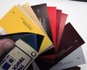 1984 GMC Truck Dealer Salesmens Pocket Color Paint Chips Samples Display
