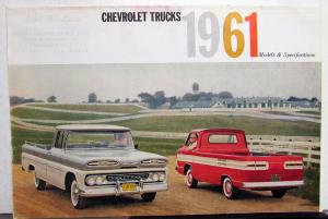 1961 Chevrolet Truck Full Line Models & Specifications Sales Folder Original