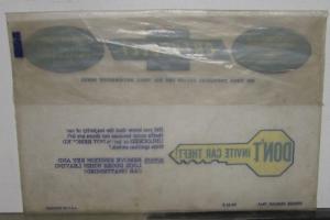 1966-1968 Chevrolet Owners Manual Glove Box Bag Camaro Corvette Chevelle Pickup