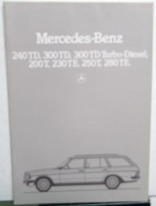 1981 Mercedes Benz Foreign Dealer German Text Brochure 240 300 TD 230 280 TE