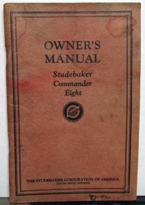 1929 Studebaker Commander Eight Owners Manual Care & Op Instructions Original