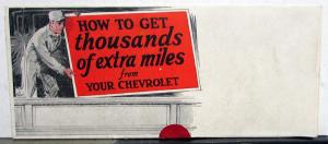 1926 Chevrolet Thousands Of Extra Miles Mailer Folder Brochure Dealer Original