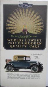 1927 Chevrolet Sales Brochure Folder Sport Cabriolet Landau Sedan Roadster More