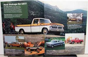 1977 Ford Pickups Dealer Sales Brochure F 100 250 350 Truck Models Original