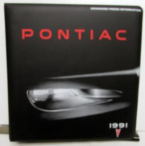 1991 Pontiac New Models Advance Press Kit Media Info Binder Firebird Grand Prix