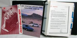 1991 Pontiac New Models Advance Press Kit Media Info Binder Firebird Grand Prix