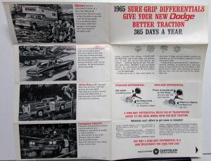 1965 Dodge Car & Truck Dealer Sure Grip Rear End Sales Folder Posi Orig