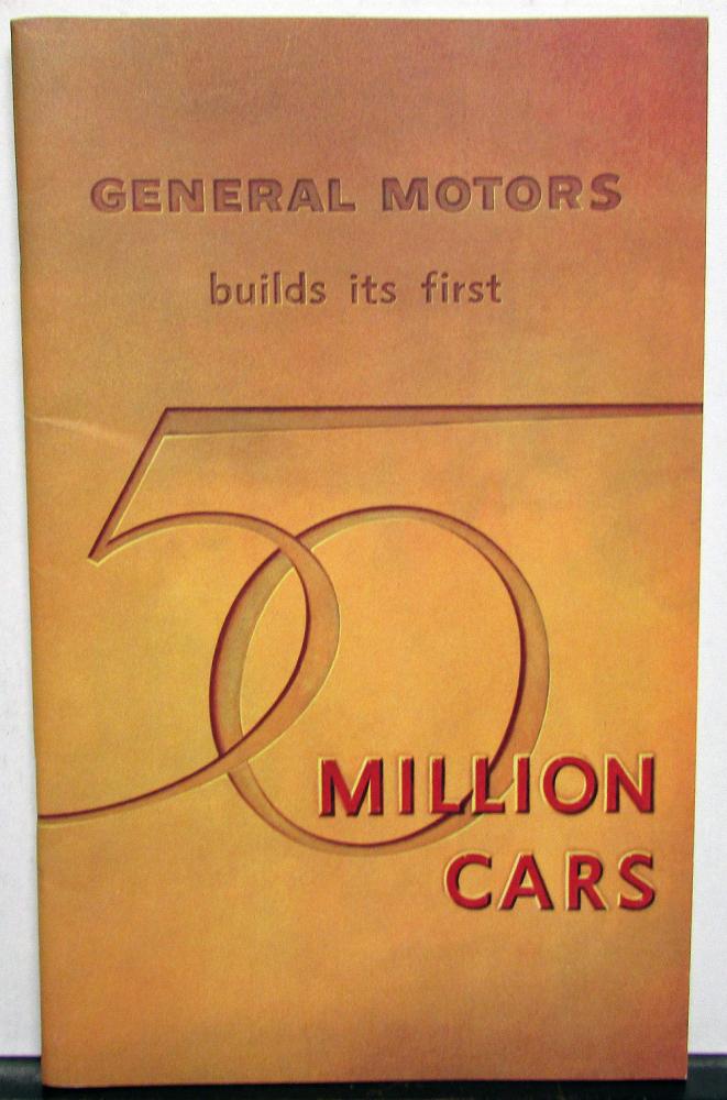 1955 GM 50 Million Cars Booklet Chevrolet Pontiac Olds Buick Cadillac GMC