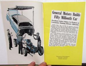 1955 GM 50 Million Cars Booklet Chevrolet Pontiac Olds Buick Cadillac GMC