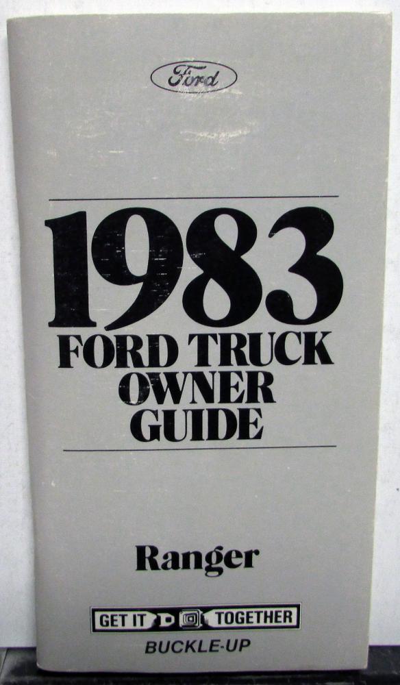 1983 Ford Ranger Truck Owners Manual Guide Original