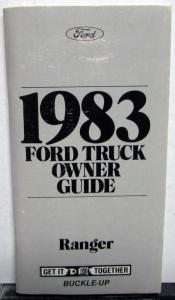 1983 Ford Ranger Truck Owners Manual Guide Original