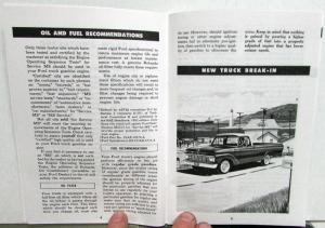1963 Ford Truck 100 Thru 350 & P Series Owners Manual F250 F350 4x2 Reproduction