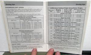 1988 Ford Truck Power Stroke Turbo Diesel Owners Manual Supplement