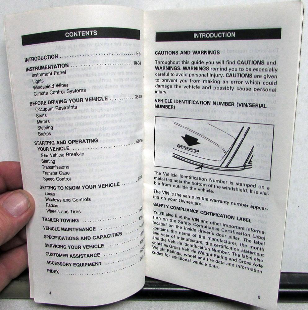 1990 FORD ECONOLINE CONVERSION VAN OWNERS MANUAL PDF visual data 4