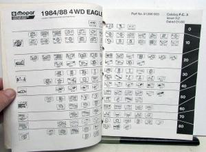 1984 1985 1986 1987 1988 Jeep Eagle 4WD Parts Book Manual