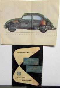 1959 Volkswagen Sedan & Convertible Instruction Owners Manual