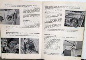 1959 Volkswagen Sedan & Convertible Instruction Owners Manual