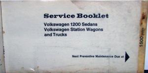 1964 Volkswagen Service Booklet With Partial Trim Plate