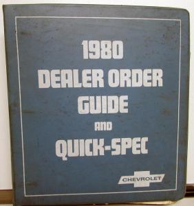 1980 Chevrolet Dealer Order Guide Quick Spec Album Car Truck Corvette CK Camaro