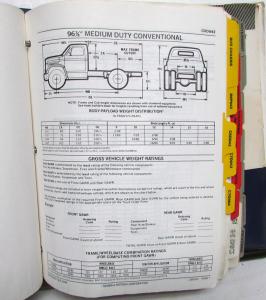 1985 Chevrolet Truck Dealer Data Book Medium Duty Series 40 Thru 70 & EZ Specs