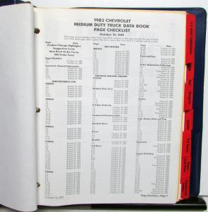 1982 Chevrolet Truck Dealer Data Book Medium Duty Vocational EZ Specs Options