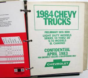 1984 Chevrolet Fleet Buyers Guide Data Book Album Car & Truck Features Options