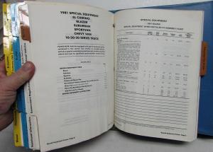 1981 Chevrolet Truck Dealer Data Book Light Duty Pickup El Camino Blazer Van Luv