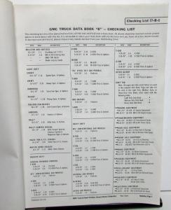 1977 GMC Truck Dealer Data Book Sales Reference Pickup CK Sprint Jimmy Van RV