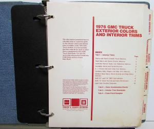 1976 GMC Truck Dealer Color & Trim Book Full Line Pickup Van Medium HD