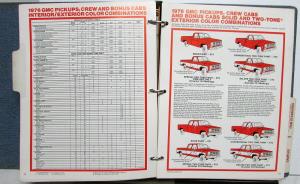 1976 GMC Truck Dealer Color & Trim Book Full Line Pickup Van Medium HD
