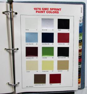 1976 GMC Truck Dealer Color & Trim Book Full Line Pickup Van Medium HD