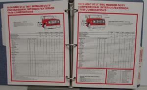 1976 GMC Truck Dealer Color & Trim Book Full Line Pickup Van Medium HD