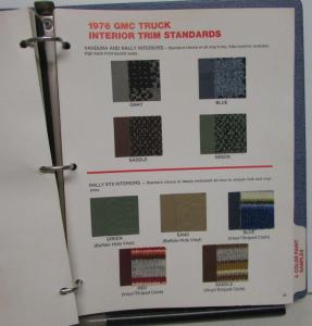 1976 GMC Truck Dealer Color & Trim Book Full Line Pickup Van Medium HD